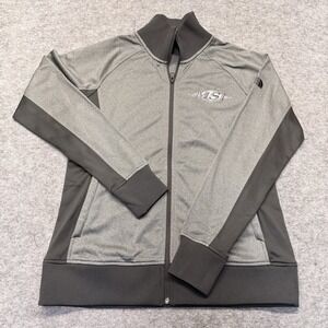 The North Face Women's L Gray Full Zip Softshell Jacket MSI Logo